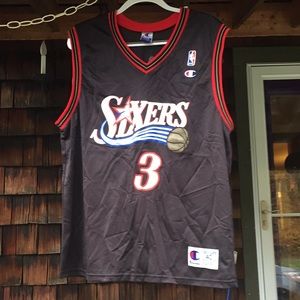 Sixers Iverson 3 black throwback jersey